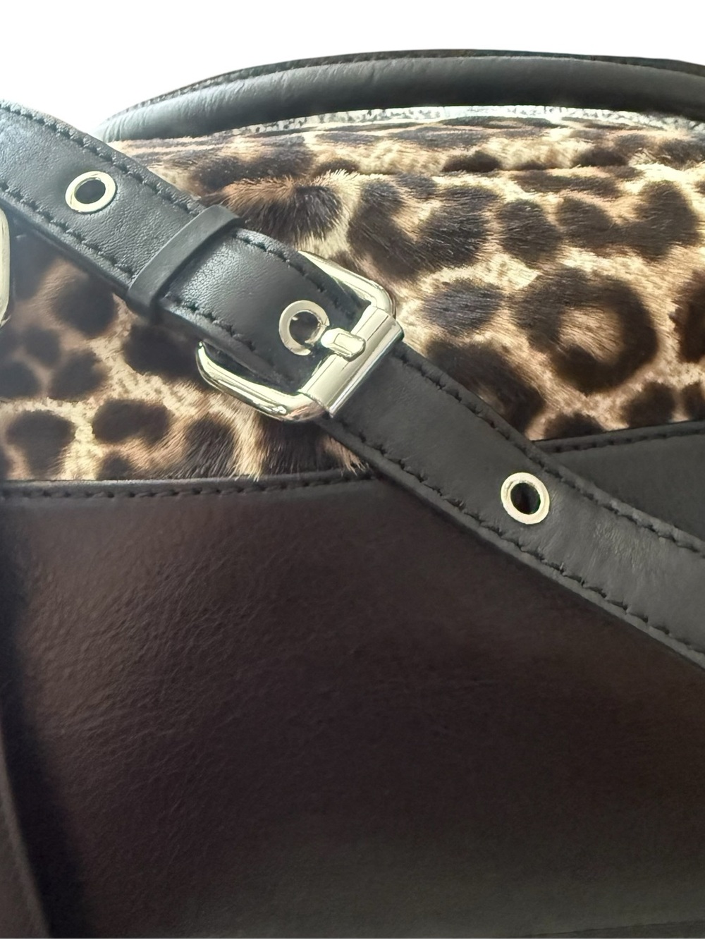 Rebecca Minkoff Snow Leopard Leather Satchel Handbag Purse - Picture 10 of 11